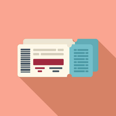 Class air ticket icon flat vector. Airline pass. Travel flyのイラスト素材