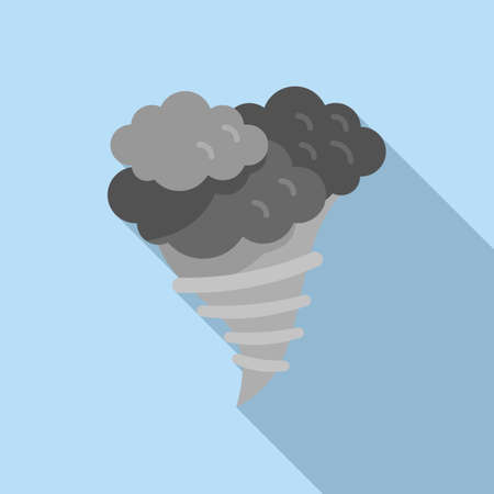 Cloudy hurricane icon flat vector. Cold winter. Climate stormのイラスト素材