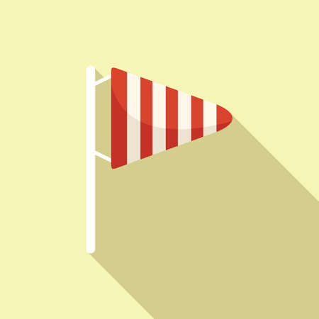 Wind power icon flat vector. Cloudy weather. Cold forecastのイラスト素材