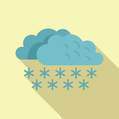 Snowing cloud icon flat vector. Rain forecast. Cold winterのイラスト素材