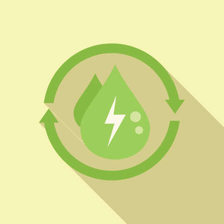 Save energy icon flat vector. Solar plant. Ecology safeのイラスト素材