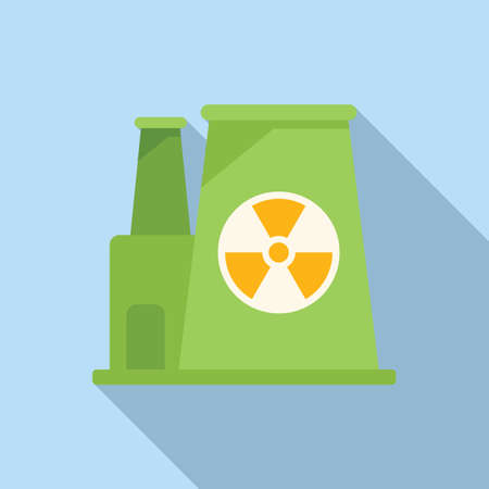 Nuclear plant icon flat vector. Nature power. Eco saveのイラスト素材