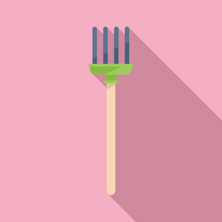 Garden fork icon flat vector. Organic field. Vegetable foodのイラスト素材