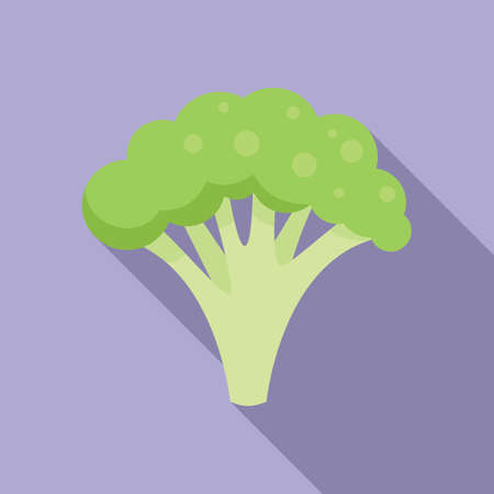 Eco broccoli icon flat vector. Farm agriculture. Organic gardenのイラスト素材