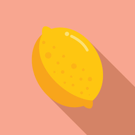 Lemon icon flat vector. Eco farm. Garden foodのイラスト素材