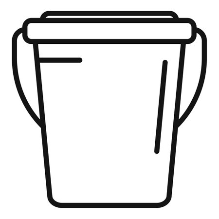 Garden bucket icon outline vector. Eco farm. Person fieldのイラスト素材