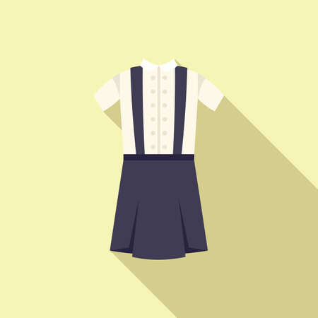Fashion dress uniform icon flat vector. Back shirt. Student schoolのイラスト素材
