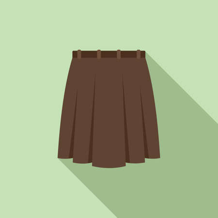 Textile skirt icon flat vector. Fashion suit. Girl studentのイラスト素材