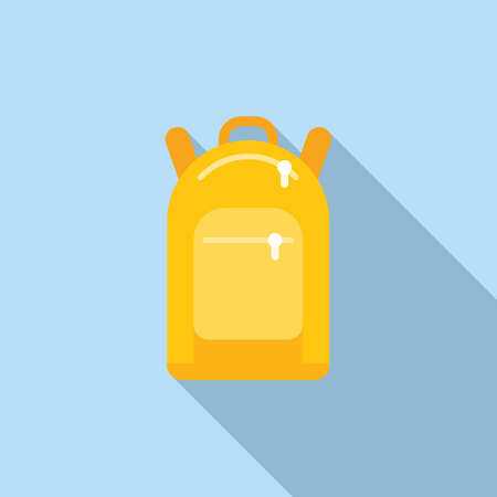 Backpack icon flat vector. Sport gym. Indoor educationのイラスト素材