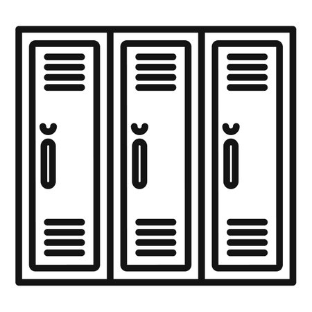 Locker room icon outline vector. School gym. Indoor childrenのイラスト素材