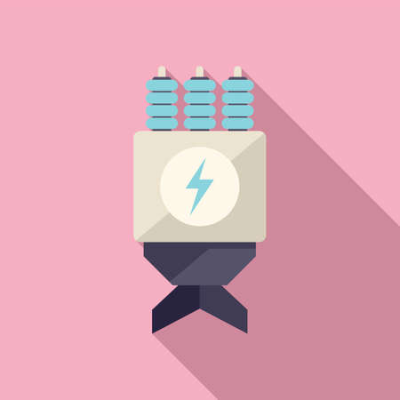 Hydro energy icon flat vector. Power plant. Station turbineのイラスト素材