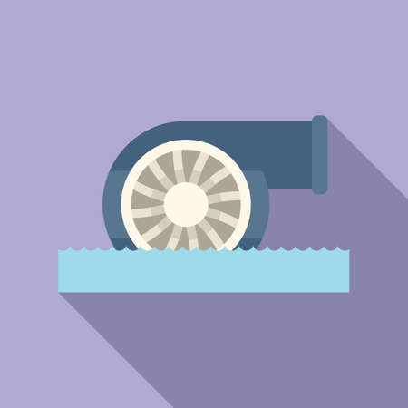 Hydro turbine icon flat vector. Power energy. Station eletricのイラスト素材