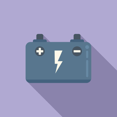 Car battery icon flat vector. Money resource. Digital storageのイラスト素材