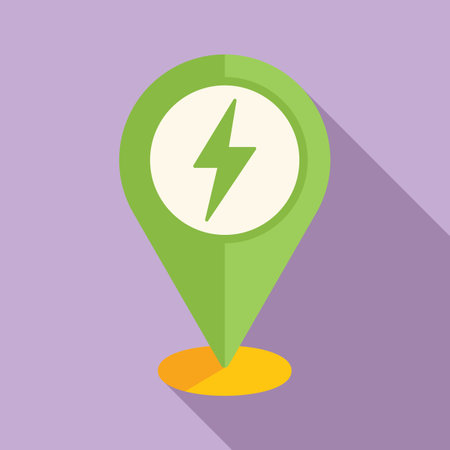 Save energy location icon flat vector. Care smart. Digital homeのイラスト素材
