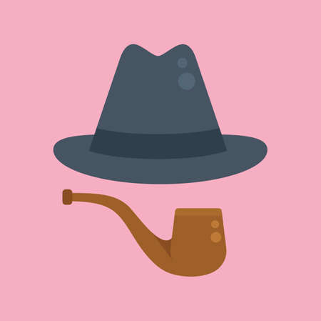 Agent smoking pipe icon flat vector. Secret service. Call center