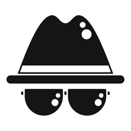 Agent hat and glasses icon simple vector. Secret service. Call supportのイラスト素材