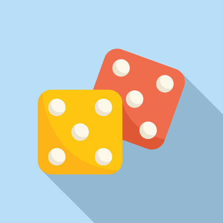Lucky charm dice icon flat vector. Maneki daruma. Amulet luckのイラスト素材