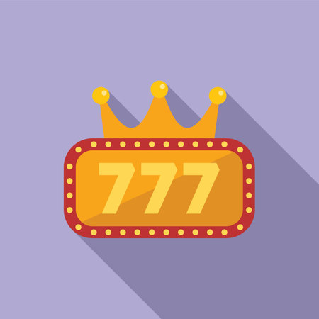 King 777 icon flat vector. Spin game. Casino luckyのイラスト素材