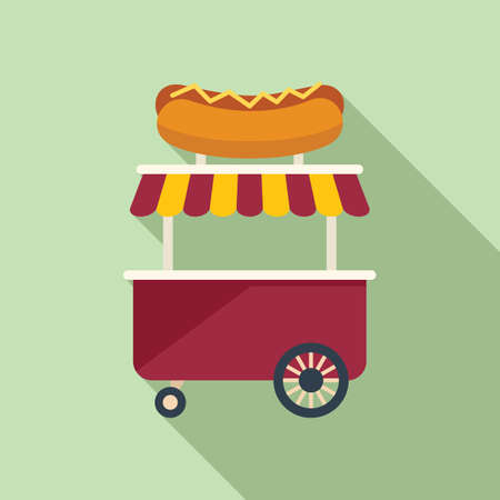 Shop market icon flat vector. Store vendor. Seller eatのイラスト素材