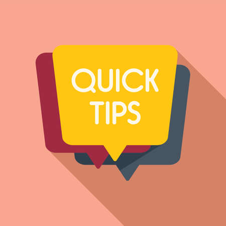 Solution tip icon flat vector. Quick trick. Help textのイラスト素材
