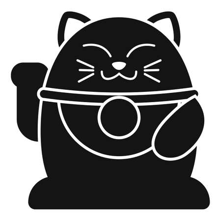 China lucky cat icon simple vector. Japan neko. Chinese animalのイラスト素材