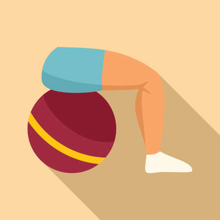 Therapist fitness ball icon flat vector. Doctor therapy. Rehab clinicのイラスト素材