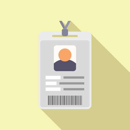 Id card template icon flat vector. Office pass. Staff personalのイラスト素材