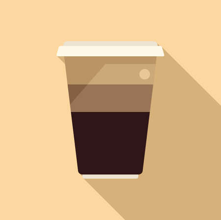 Mug latte icon flat vector. Coffee cup. Americano creamのイラスト素材