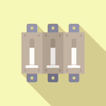 Technician breaker icon flat vector. Circuit box. Switch fuseのイラスト素材