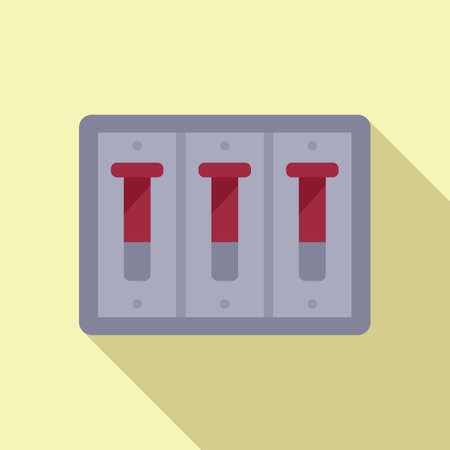 Machine breaker icon flat vector. Circuit box. Fuse powerのイラスト素材