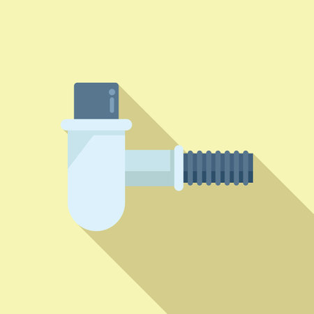 Service drain icon flat vector. Water pipeline. Sewer constructionのイラスト素材