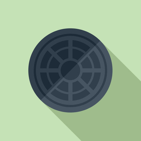 City manhole icon flat vector. Road sewer. Lid streetのイラスト素材