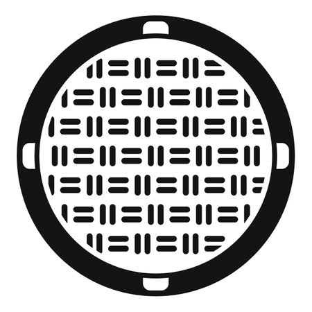 Street manhole icon simple vector. Road city. Plate gutterのイラスト素材