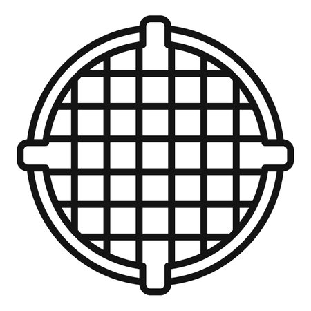 Metal manhole icon outline vector. City road. Circle steelのイラスト素材