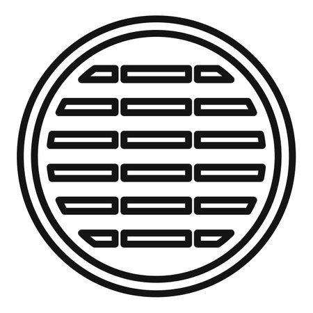 Canalization manhole icon outline vector. City road. Metal steelのイラスト素材
