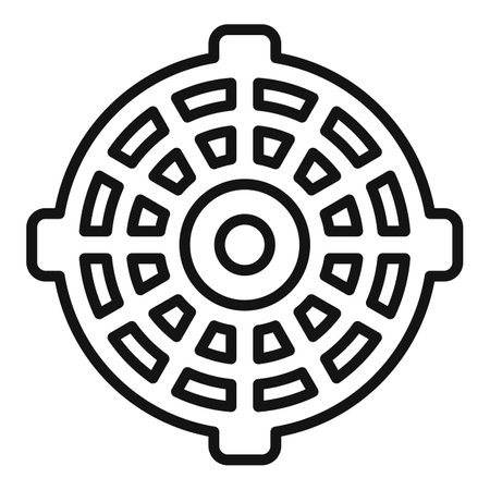Manhole icon outline vector. Road city. Sewer lidのイラスト素材