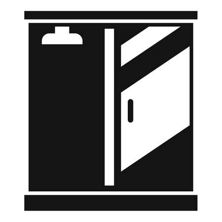 Room shower cabin icon simple vector. Stall glass. Bathroom doorのイラスト素材