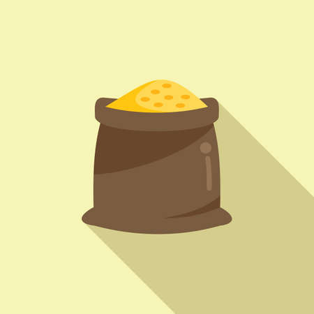 Gmo grain sack icon flat vector. Agriculture food. Modified testのイラスト素材