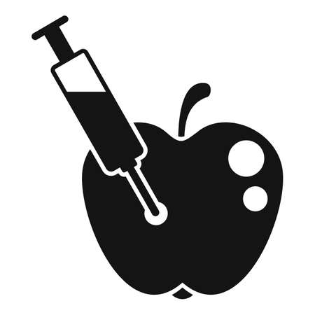 Syringe apple gmo icon simple vector. Agriculture food. Medicine healthyのイラスト素材