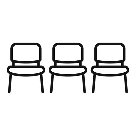 Waiting chairs icon outline vector. Wait area. Chair femaleのイラスト素材