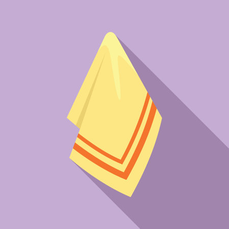 Cotton towel icon flat vector. Fabric tissue. Soft spaのイラスト素材