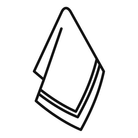 Folded towel icon outline vector. Fabric tissue. Cotton softのイラスト素材