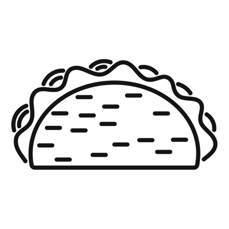 Mexican taco icon outline vector. Tortilla food. Tacos menuのイラスト素材