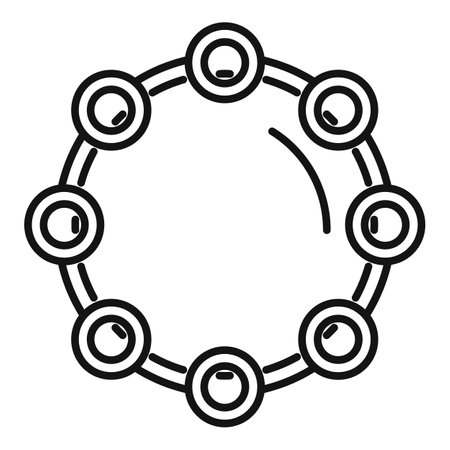 Carnival tambourine icon outline vector. Music drum. Leather soundのイラスト素材