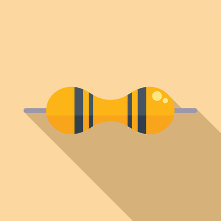 Chip resistor icon flat vector. Electrical circuit. Computer energyのイラスト素材