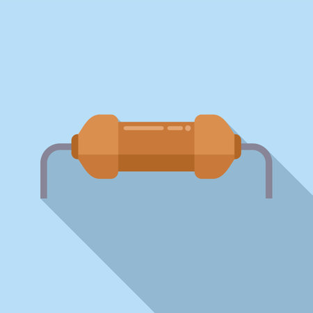 Industrial resistor icon flat vector. Electric circuit. Central computerのイラスト素材