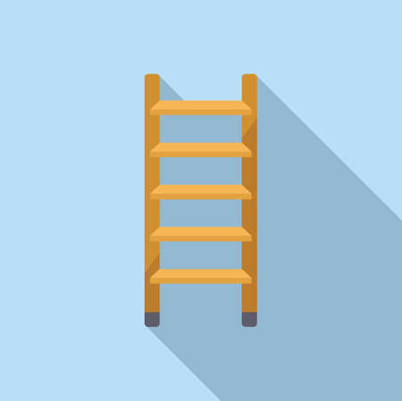 Safety ladder icon flat vector. Stair metal. Indoor workerのイラスト素材