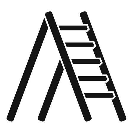 Line metal ladder icon simple vector. Wood step. Stair upのイラスト素材