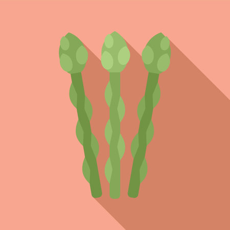 Cooking asparagus icon flat vector. Organic raw. Vegetable foodのイラスト素材