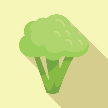 Fresh brocoli icon flat vector. Cabbage vegetable. Plant saladのイラスト素材